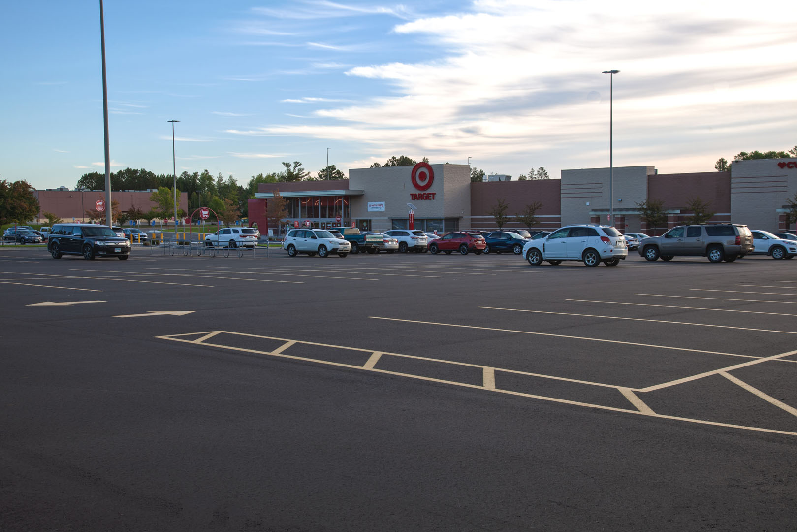 Commercial paved parking lot for Target store
